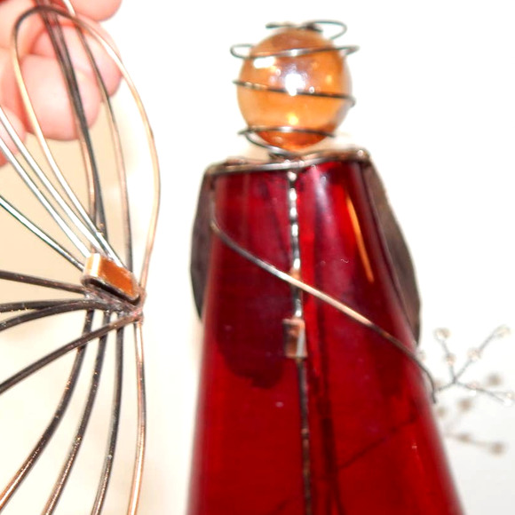 COPY - Beautiful Large Stain Glass Tea Light Candle Angel - Picture 5 of 10